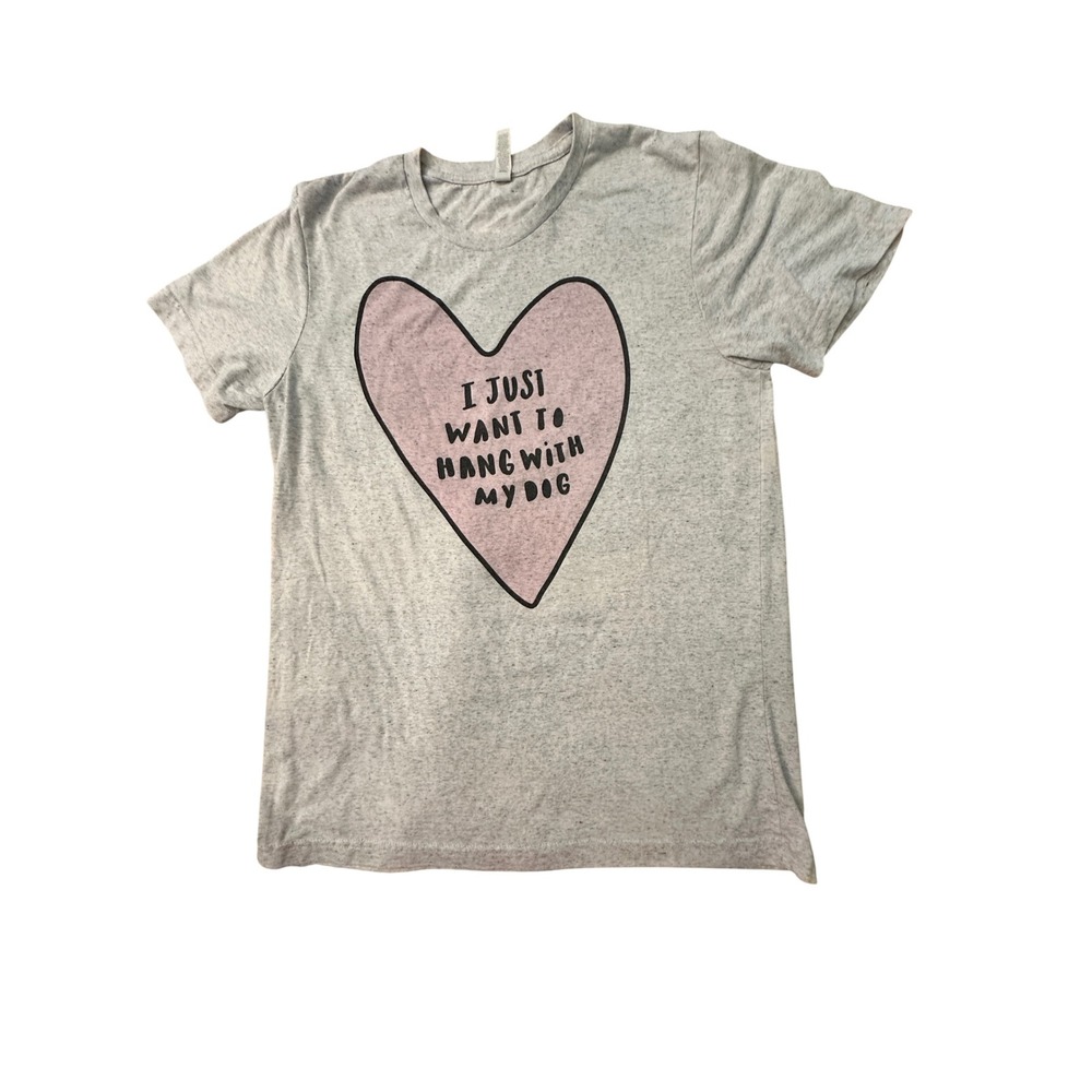 Bella+Canvas Womens Medium Hang With My Dog Graphic T-Shirt‎ Casual Top